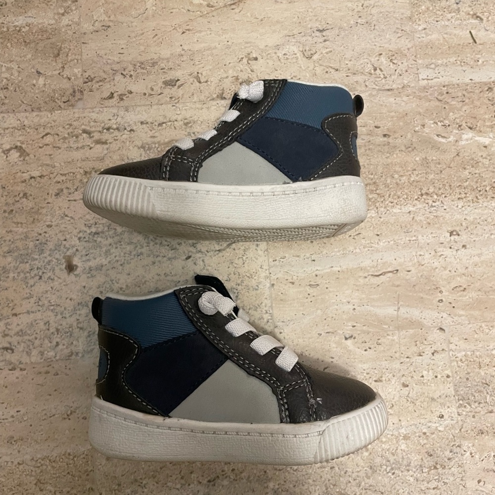 Carter’s Toddler’s Stylish High-Top Sneakers - Blue and Gray